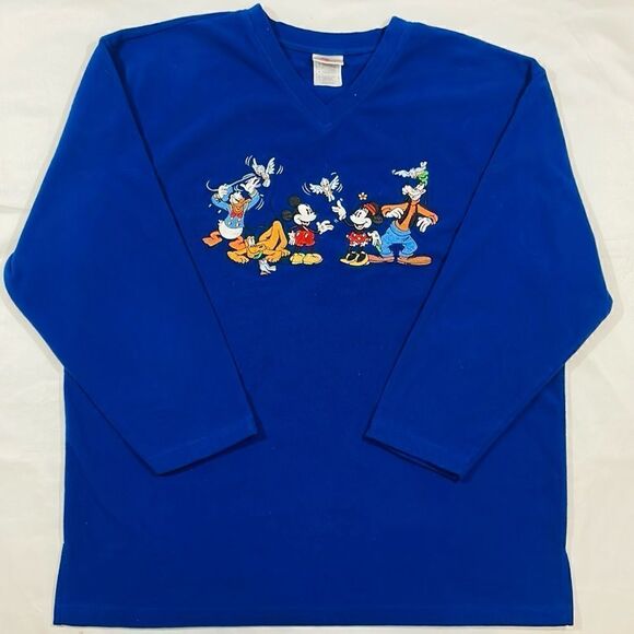 Disney Sweaters - Vintage Disney Embroidered Fleece Mickey Mouse & Friends Sweater